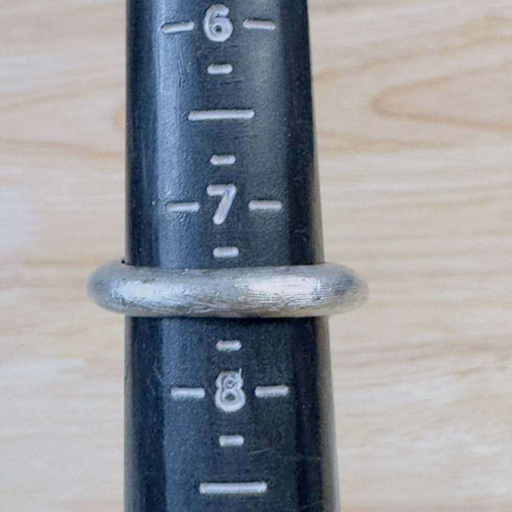 Trifari Silver Tone Bypass Ring Textured Bamboo Style Size 7.5 Vintage - Picture 11 of 14